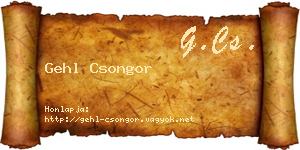 Gehl Csongor névjegykártya